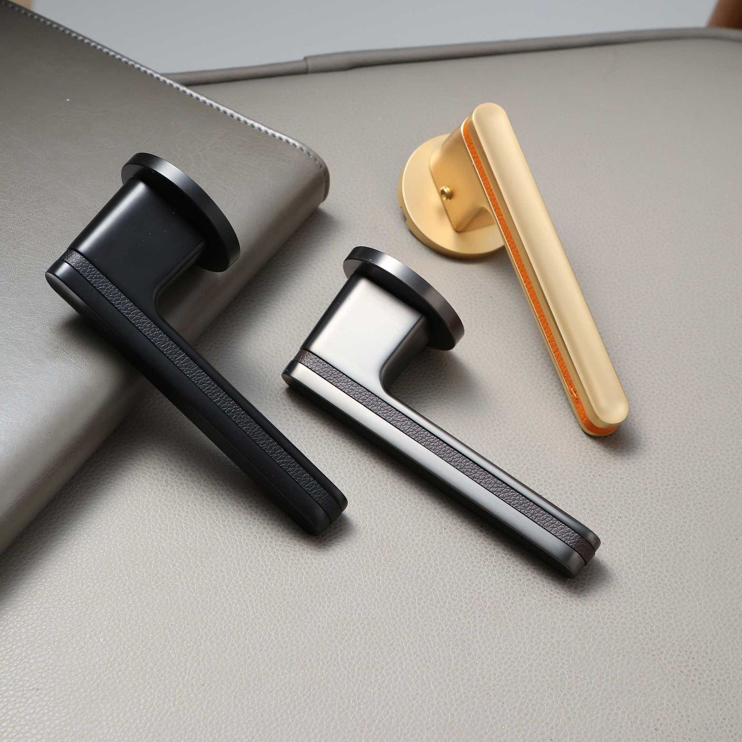 Door Lock System WITH Premium Leather Accent. E-Z-0083-R1