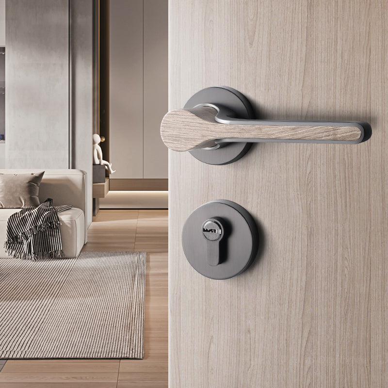 Elegant Wood finish modern Lock set