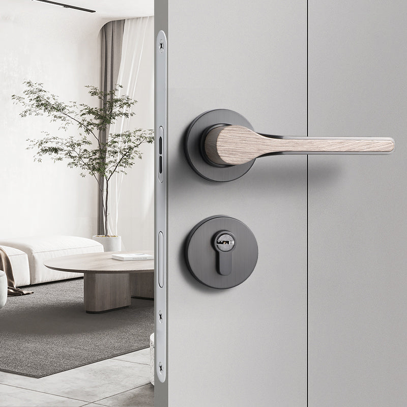 Elegant Wood finish modern Lock set