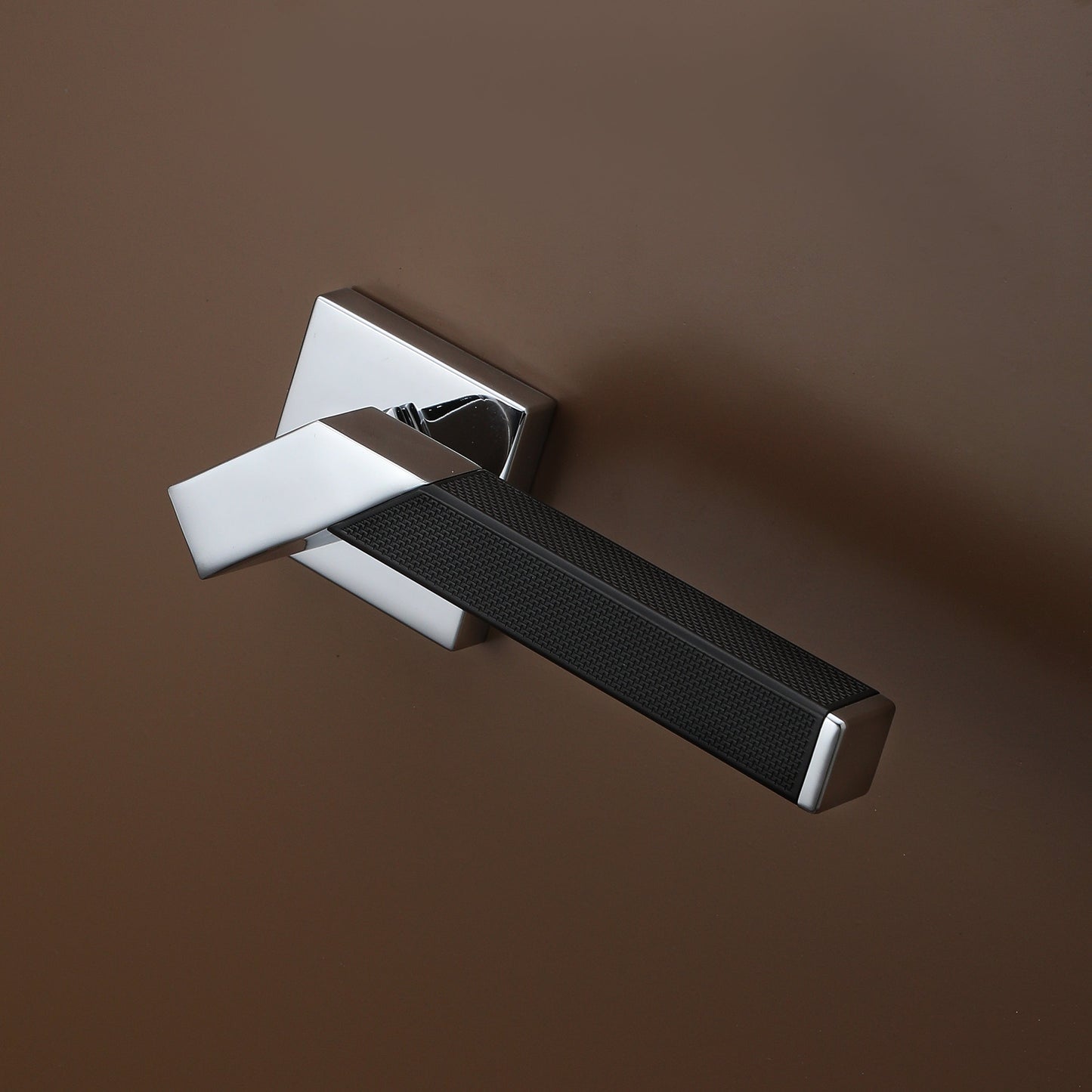 Complete Door Lock Set with Square Knurled Handle. E-Z-0087-S1