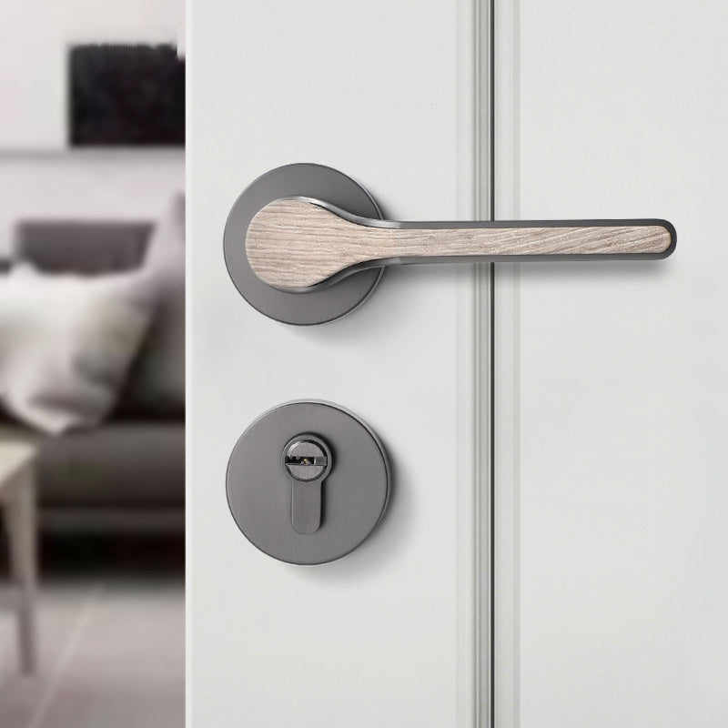 Elegant Wood finish modern Lock set