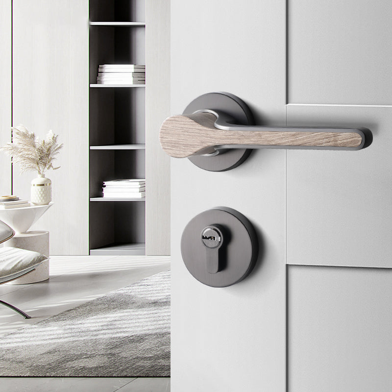 Elegant Wood finish modern Lock set