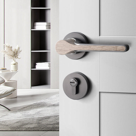 Elegant Wood finish modern Lock set