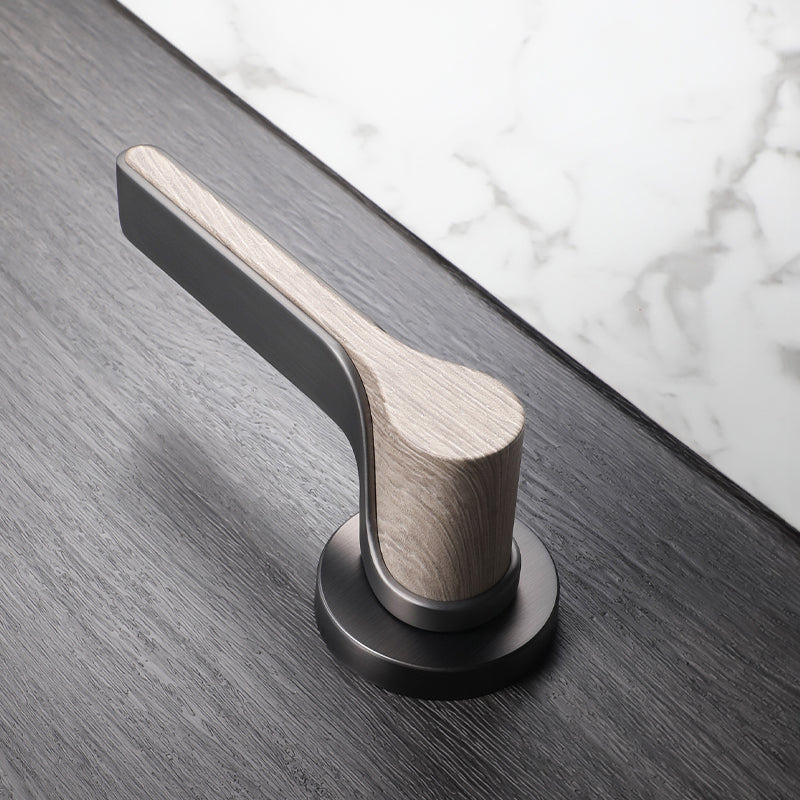 Elegant Wood finish modern Lock set