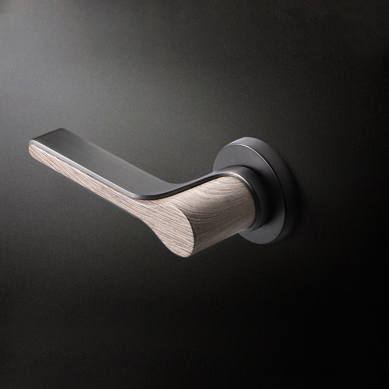 Elegant Wood finish modern Lock set