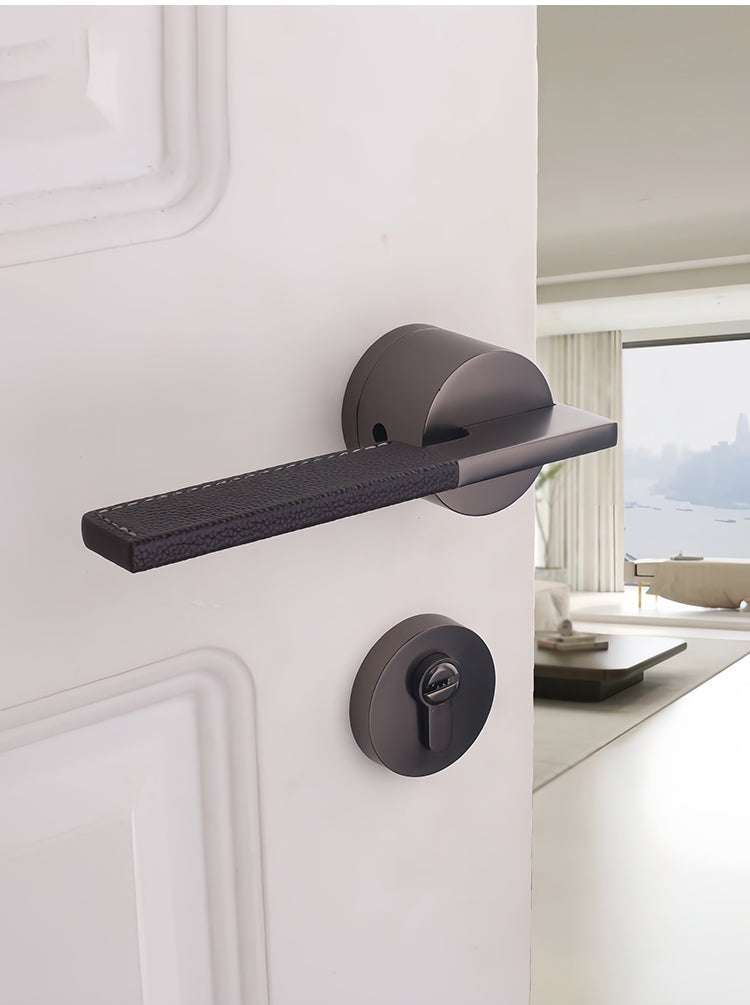 Leather Handle Luxury Door Lock | Secure & Stylish - E-Z-0045 B