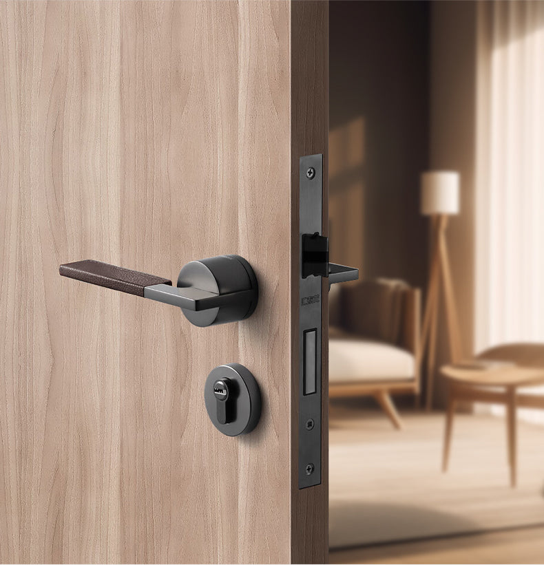 Leather handle door Lock Set Leather Handle EZ-0045 B