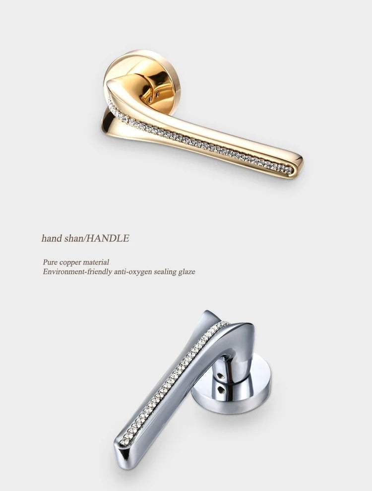 Complete Premium Metal Door Lock Set with Groooved Handle Jewelry Fill