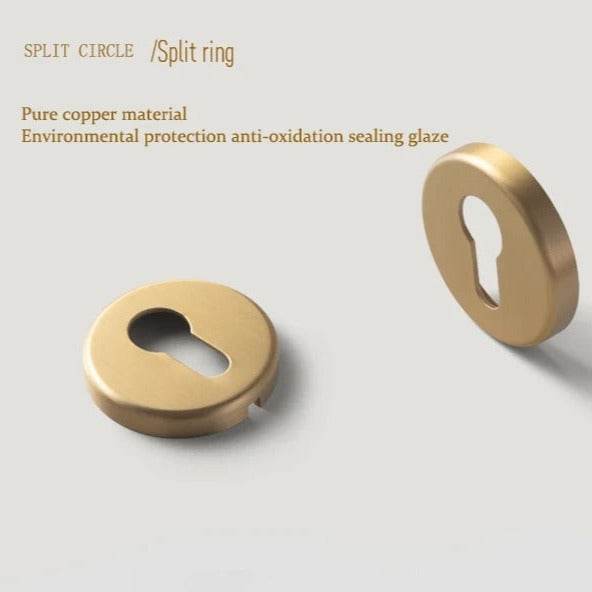 Brass door lock premium wood brass TNC005