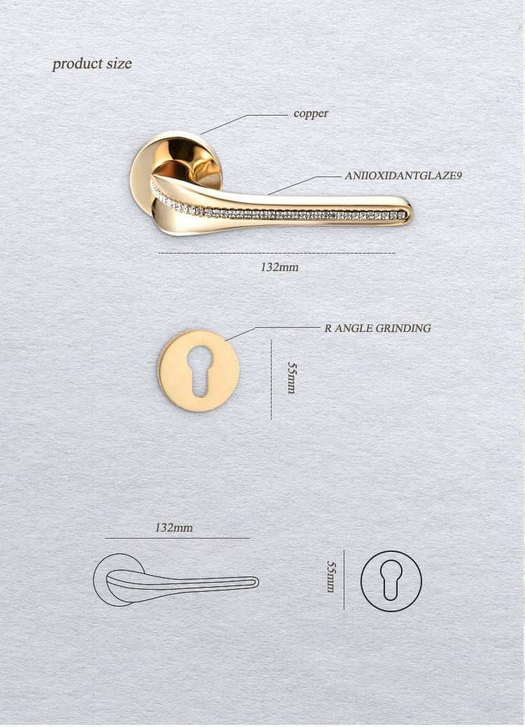 Complete Premium Metal Door Lock Set with Groooved Handle Jewelry Fill