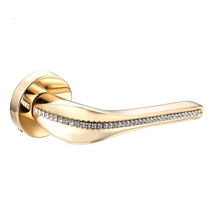 Complete Premium Metal Door Lock Set with Groooved Handle Jewelry Fill