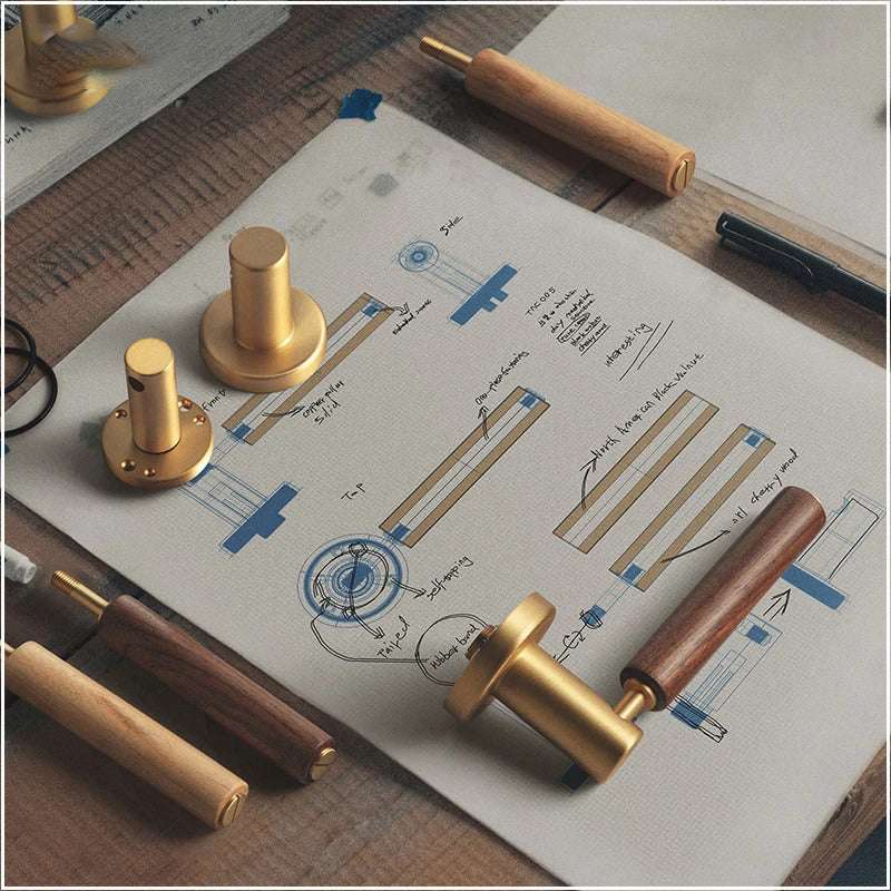 Brass door lock premium wood brass TNC005