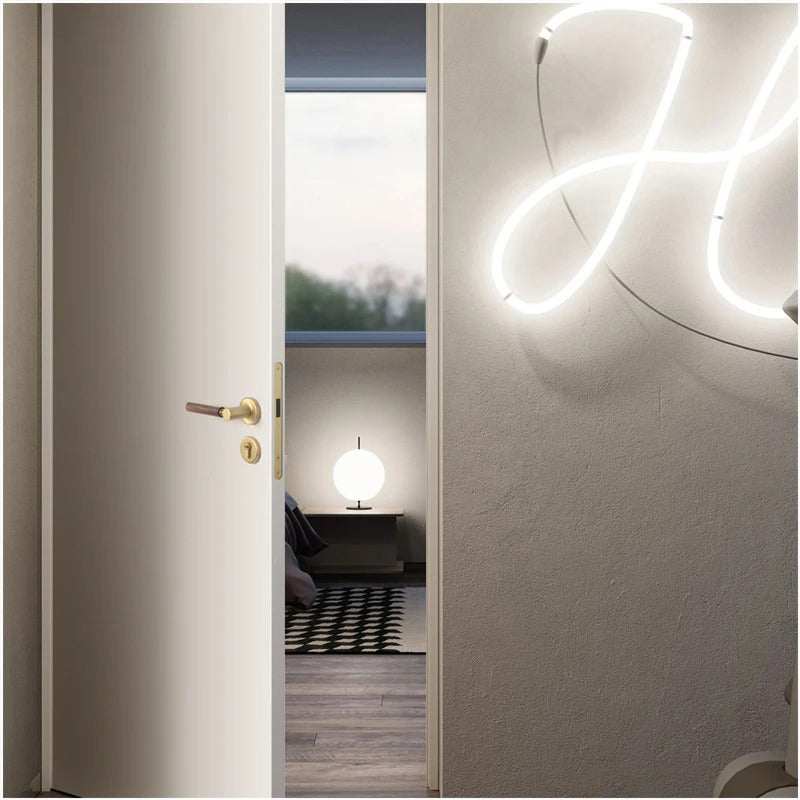 Brass door lock premium wood brass TNC005
