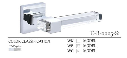 Complete Premium Door Lock Set With Crystal Handle Artistic E-B-0005-S1