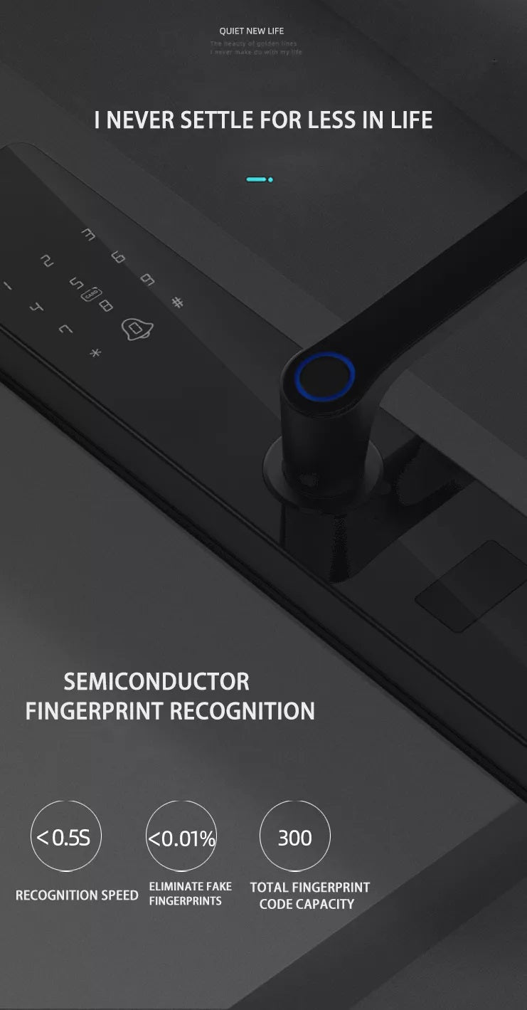 Smart device with fingerprint recognition features on a dark background