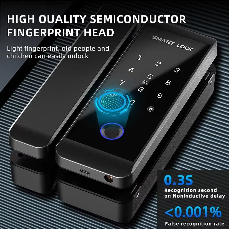 Frameless Glass Smart Lock – Multi-Access, Retrofit Ready