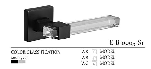 Complete Premium Door Lock Set With Crystal Handle Artistic E-B-0005-S1