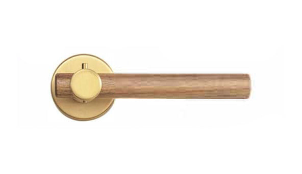 Complete Door Lock Premium Wood Brass TNC005