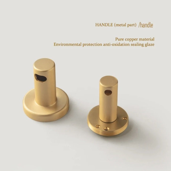 Complete Door Lock Premium Wood Brass TNC005