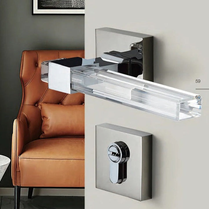 Complete Premium Door Lock Set With Crystal Handle Artistic E-B-0005-S1