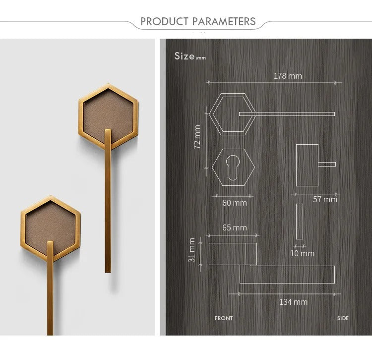 Complete Door Lock Modern Unique Hexagonal E-Z-0080-H1