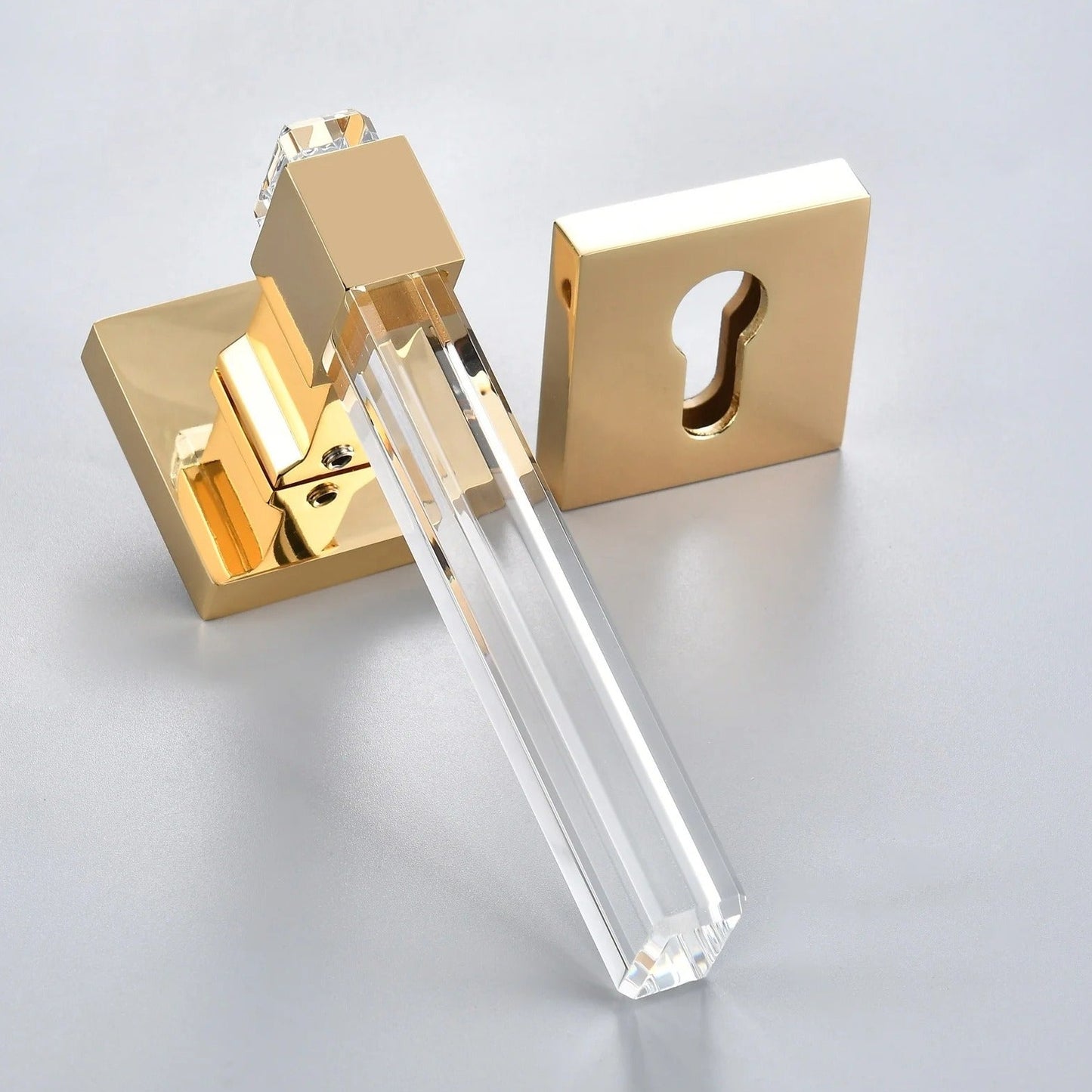 Complete Premium Door Lock Set With Crystal Handle Artistic E-B-0005-S1