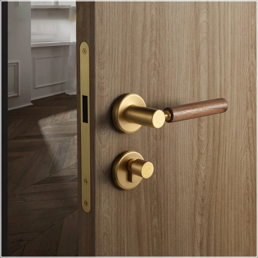 Complete Door Lock Premium Wood Zinc Al EZ-0133-R1