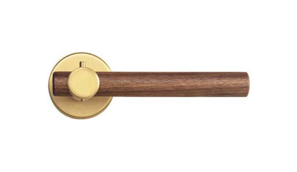 Complete Door Lock Premium Wood Brass TNC005